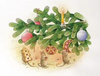 Weihnachtsbaum und Mäuse
